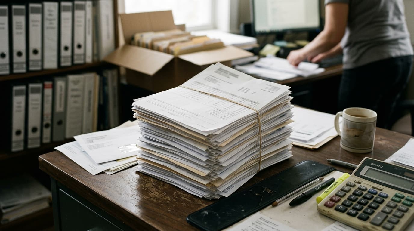 Stack of monthly invoices illustrating the subscription pricing accounting firm billing model